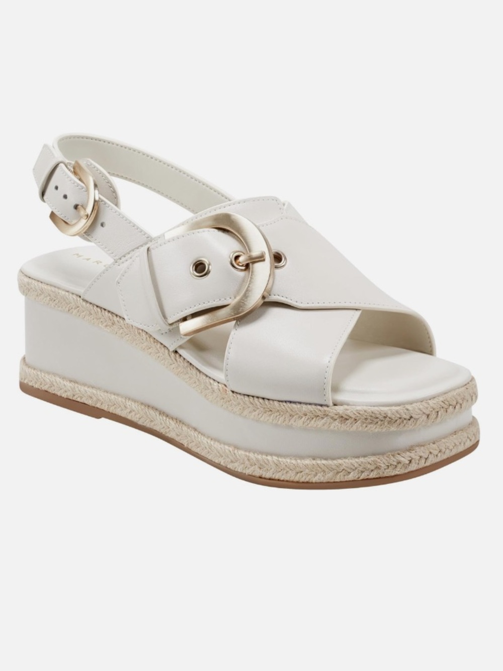 Marc Fisher LTD Renda White Platform Espadrille Sandals 8.5M Women’s Summer Shoe